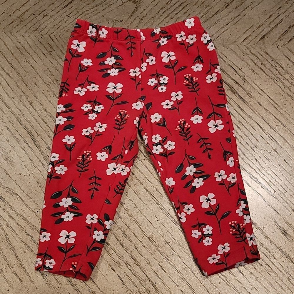 24 month Carters red floral pants ❤🤍